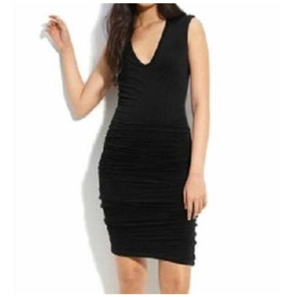 James Perse Dresses & Skirts - James Perse Cap Sleeve V Neck Dress Black M/2